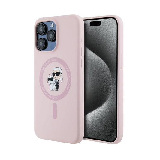 Karl Lagerfeld KC Head Ring MagSafe Case, Pink – iPhone 15 Pro