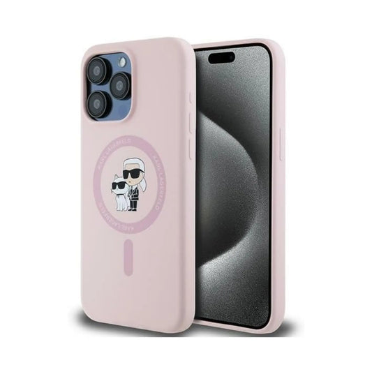 Karl Lagerfeld Hülle Back Cover KC Head Ring MagSafe Pink – iPhone 15 Pro Max