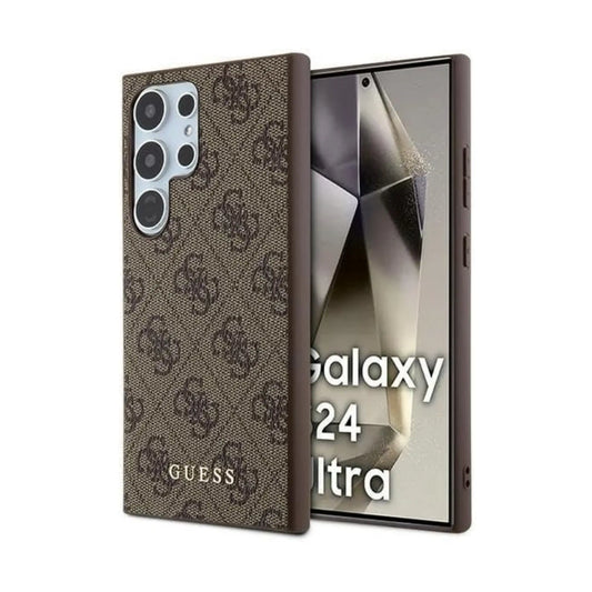 Guess Hülle GUHCP24UGRE 4G Metal Logo Braun – Galaxy S24 Ultra