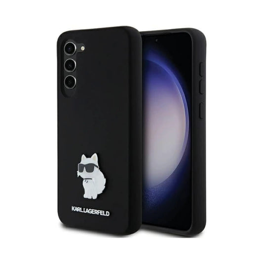 Karl Lagerfeld Hülle Silicone Choupette Metal Pin Schwarz – Galaxy S24+