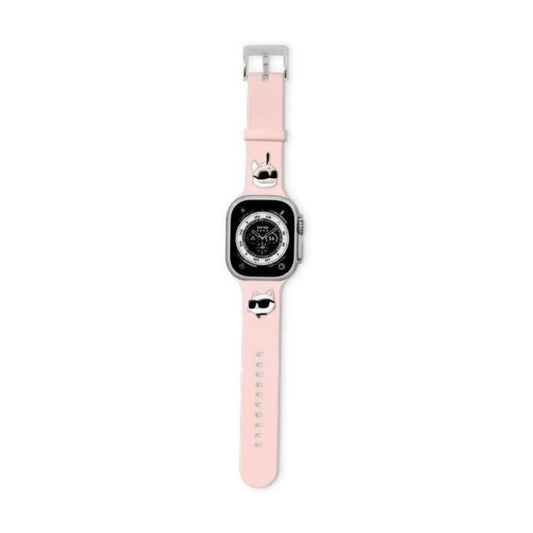 Karl Lagerfeld 3D Rubber Karl & Choupette Heads Strap, Pink – Apple Watch 42 / 44 / 45 / 49 mm