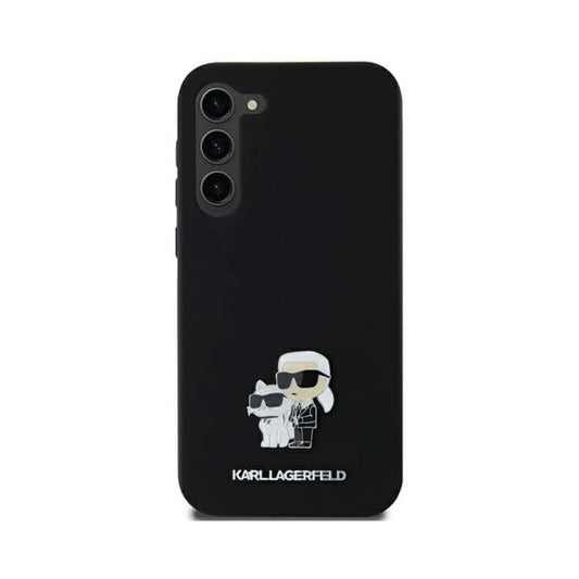 Karl Lagerfeld Silicone Karl & Choupette Metal Pin Case, Schwarz – Galaxy A55 5G