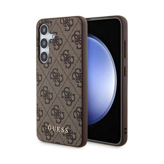 Guess Hülle 4G Metal Gold Logo Braun - Galaxy A35