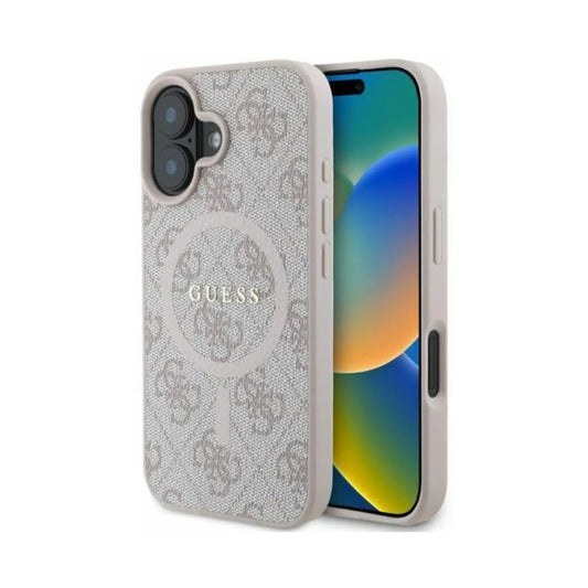Guess 4G Ring Classic Logo Hülle Rosa für Magsafe – iPhone 16