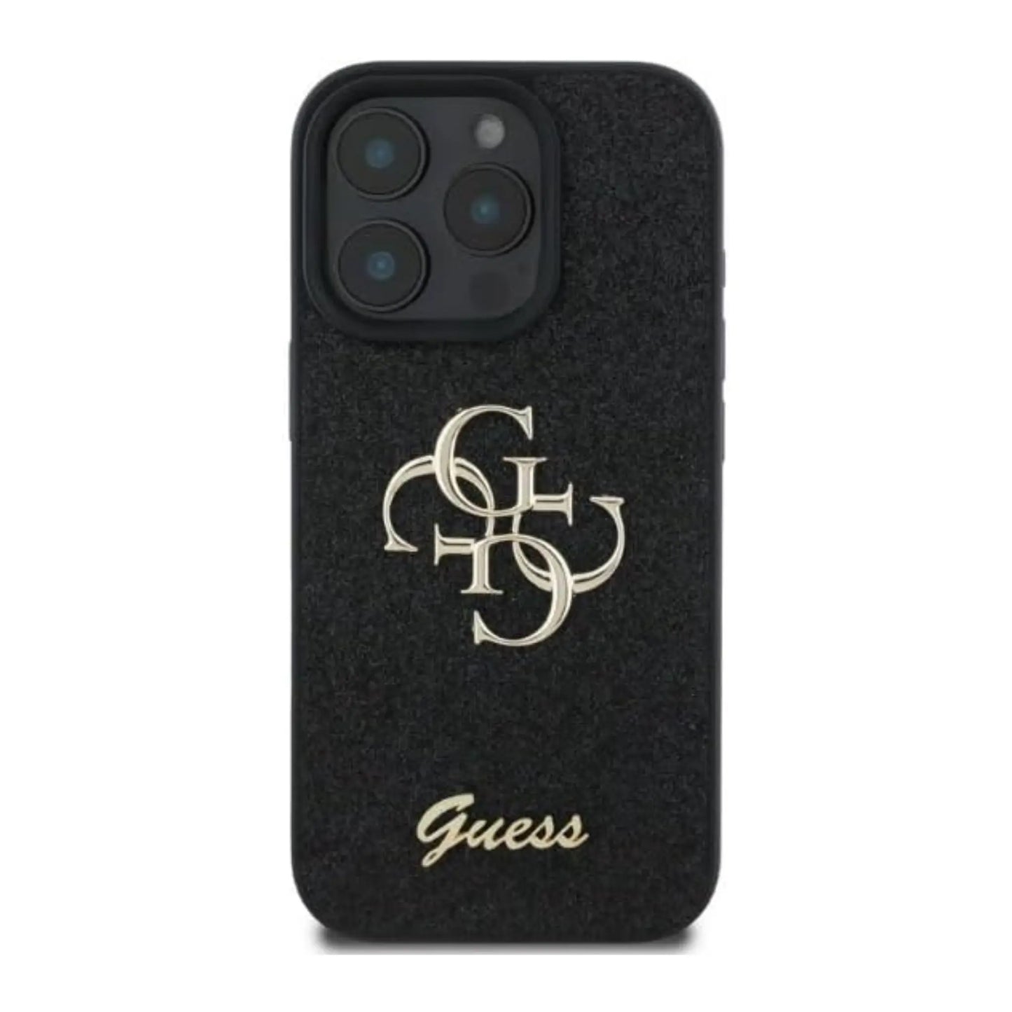 Guess Hülle GUHCP16XHG4SGK Fixed Glitter Big 4G Schwarz – iPhone 16 Pro Max