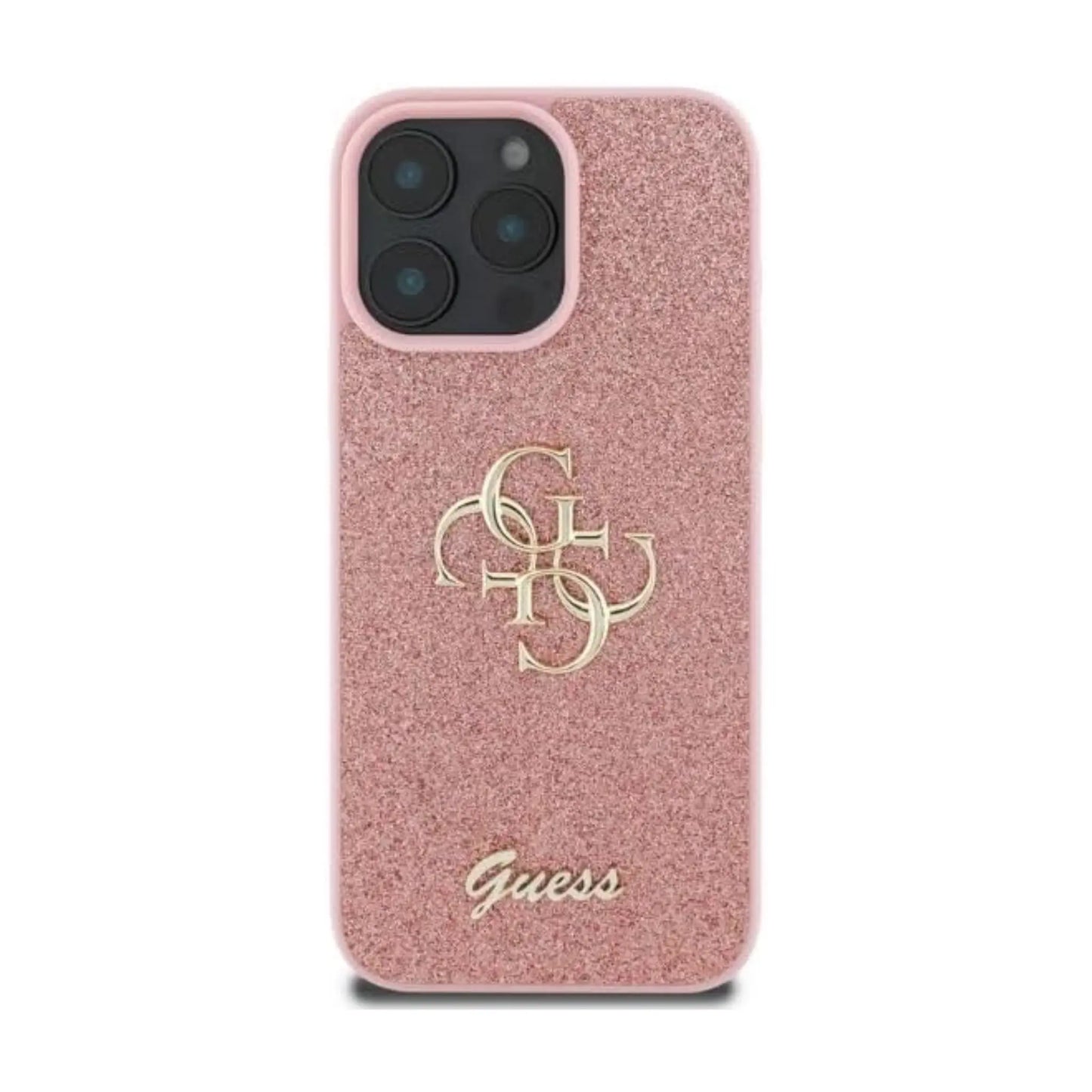 Guess Hülle GUHCP16XHG4SGP Fixed Glitter Big 4G Rosa – iPhone 16 Pro Max