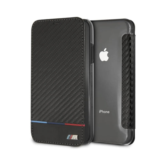 BMW Hülle BMTRBKI61PUCARTCBK Carbon Tricolor Stripe Schwarz – iPhone XR