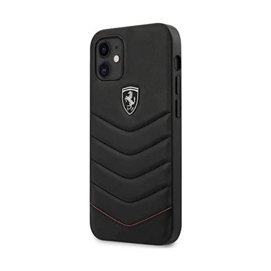 Ferrari Off Track Quilted Leather Case, Schwarz – iPhone 12 mini