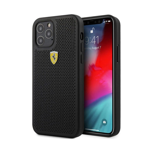 Ferrari FESPEHCP12MBK On Track Perforated Case, Transparent – iPhone 12 Pro
