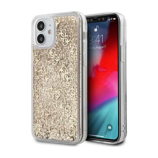 Guess Hülle 4G Liquid Glitter Gold - iPhone 12 Mini