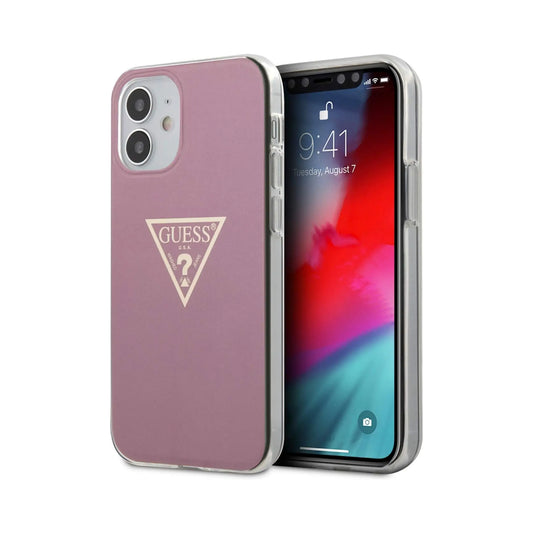 Guess Hülle Metallic Triangle Pink - iPhone 12 Mini