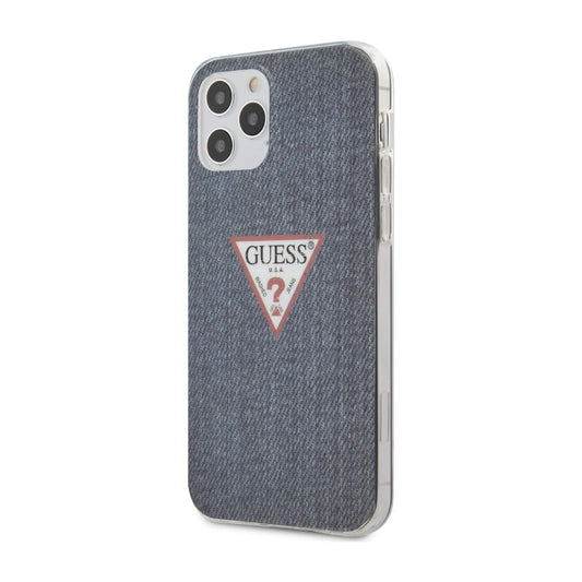 Guess Hülle Denim Triangle DK Marineblau - iPhone 12 Pro Max