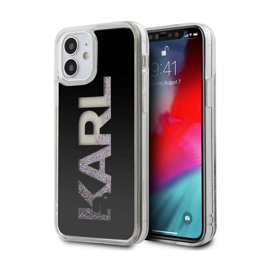 Karl Lagerfeld Liquid Glitter Case, Schwarz - iPhone 12 Mini