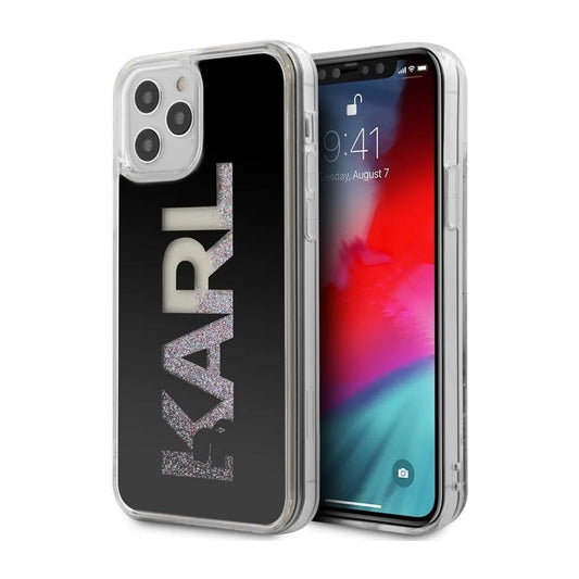 Karl Lagerfeld Logo Karl Liquid Glitter Multi Case, Schwarz - iPhone 12 Pro Max