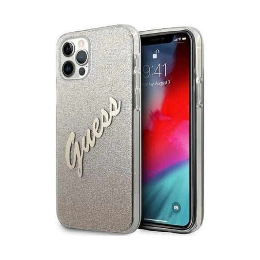Guess Hülle Glitter Gradient Script Gold - iPhone 12 / 12 Pro