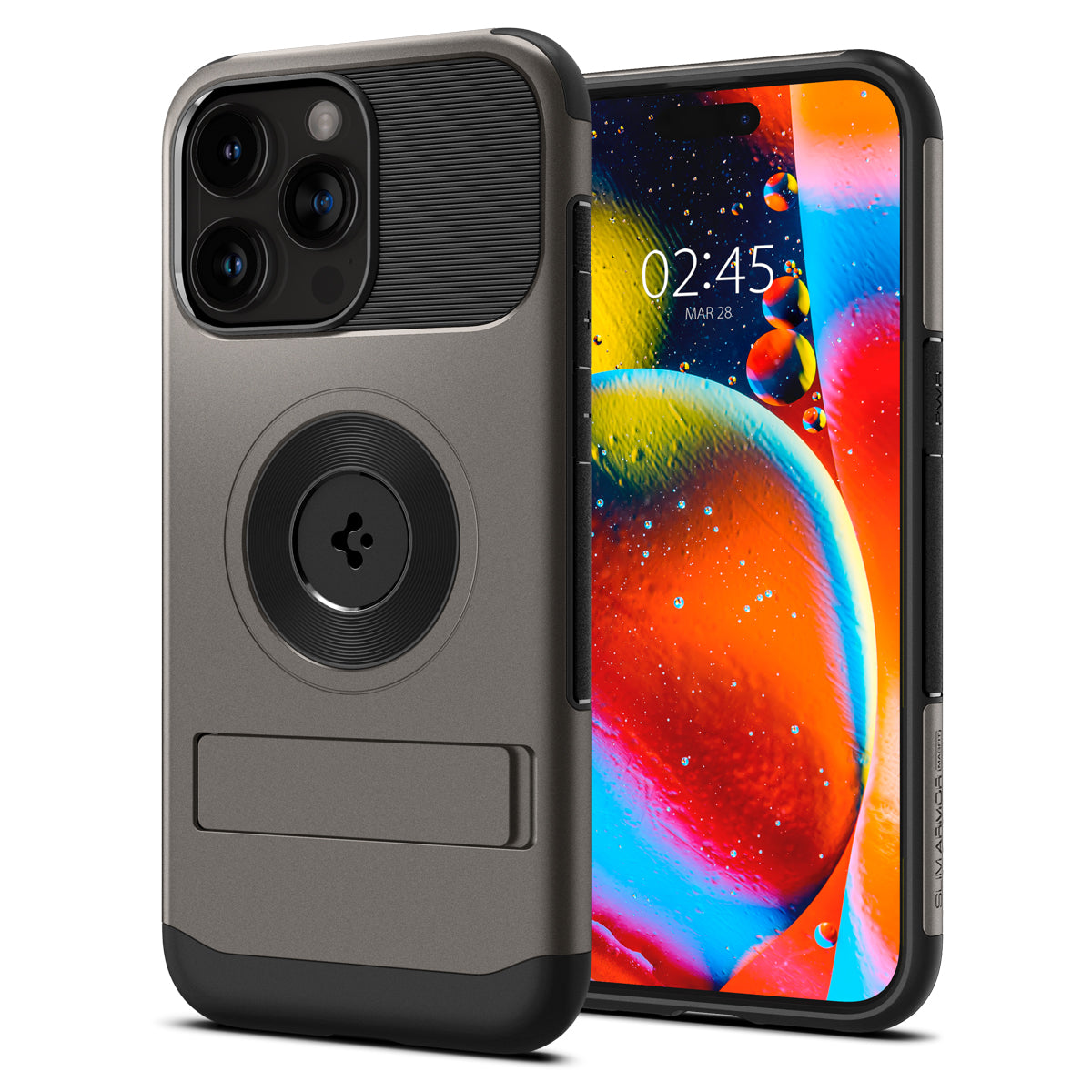 Spigen Slim Armor MagSafe, gunmetal - iPhone 15 Pro