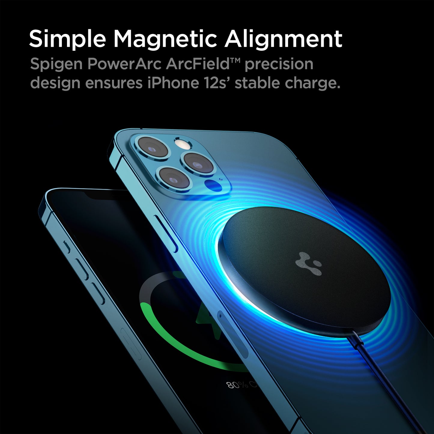 Spigen Power Arc ArcField Magnetic Wireless Charger, black - Fast Charging/7.5W