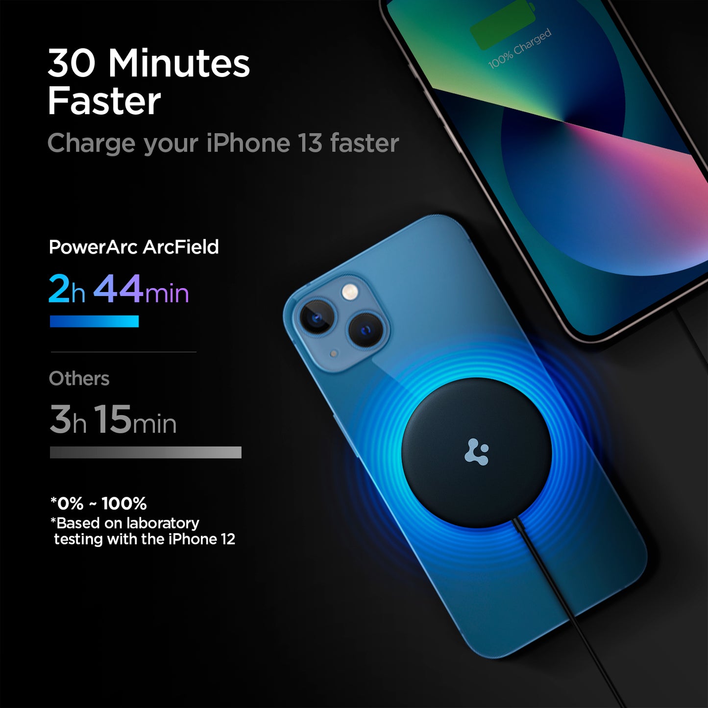 Spigen Power Arc ArcField Magnetic Wireless Charger, black - Fast Charging/7.5W