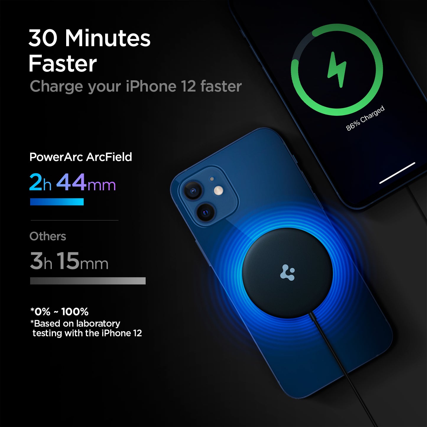 Spigen Power Arc ArcField Magnetic Wireless Charger, black - Fast Charging/7.5W