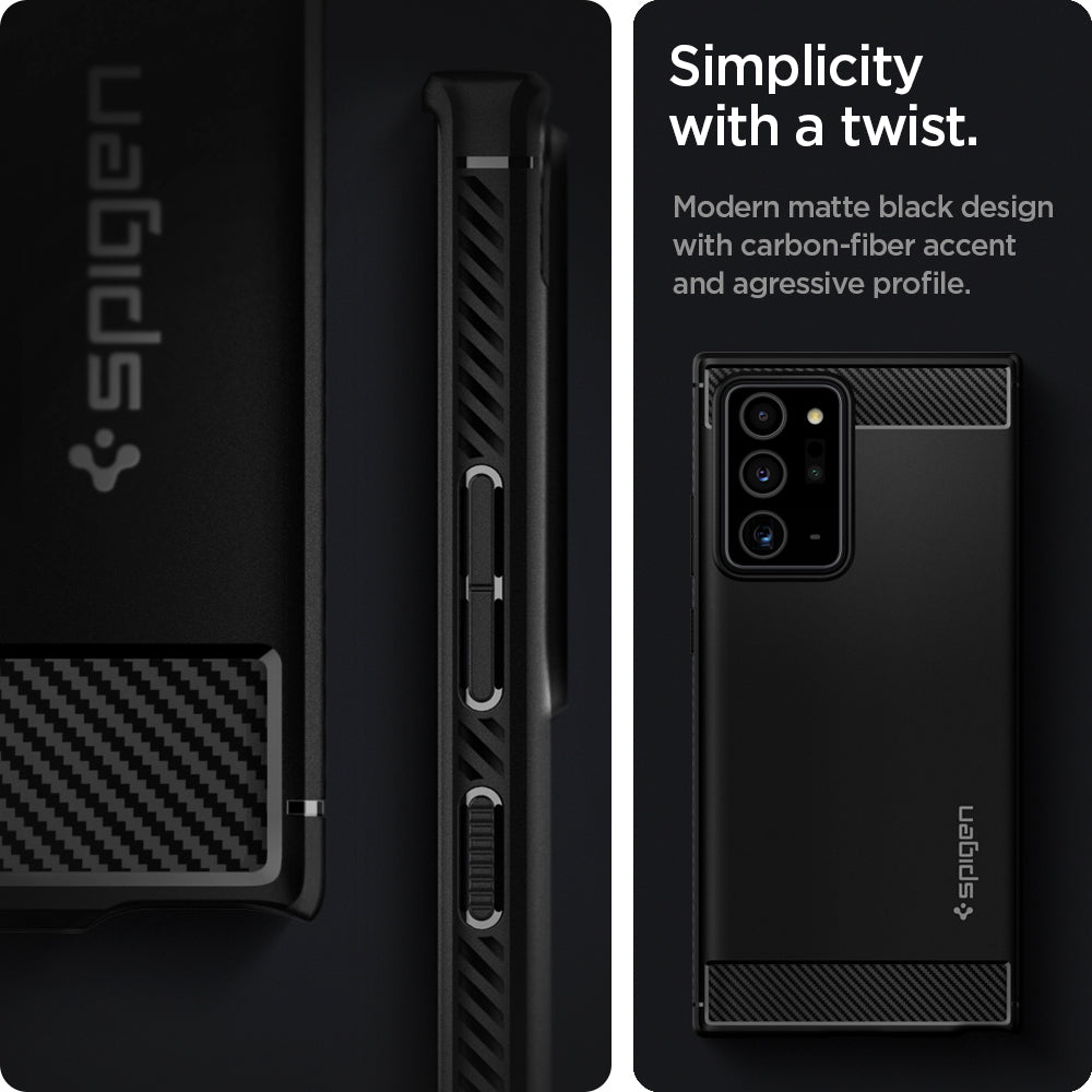 Spigen Rugged Armor, black - Samsung Galaxy Note20 Ultra