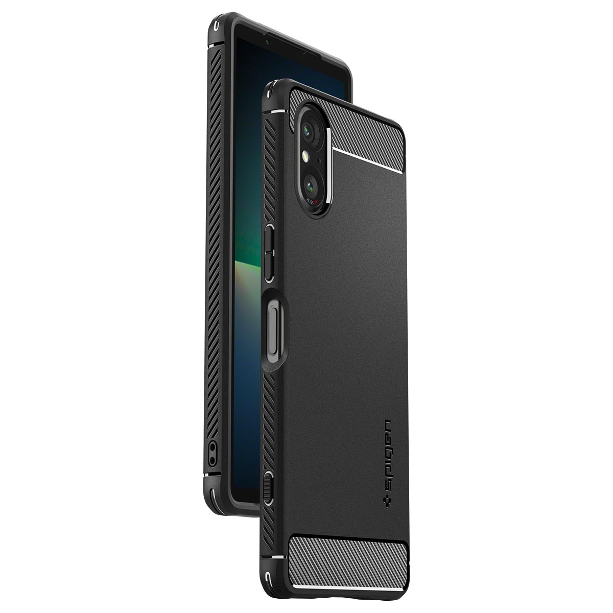 Spigen Rugged Armor, matte black - Sony Xperia 5V