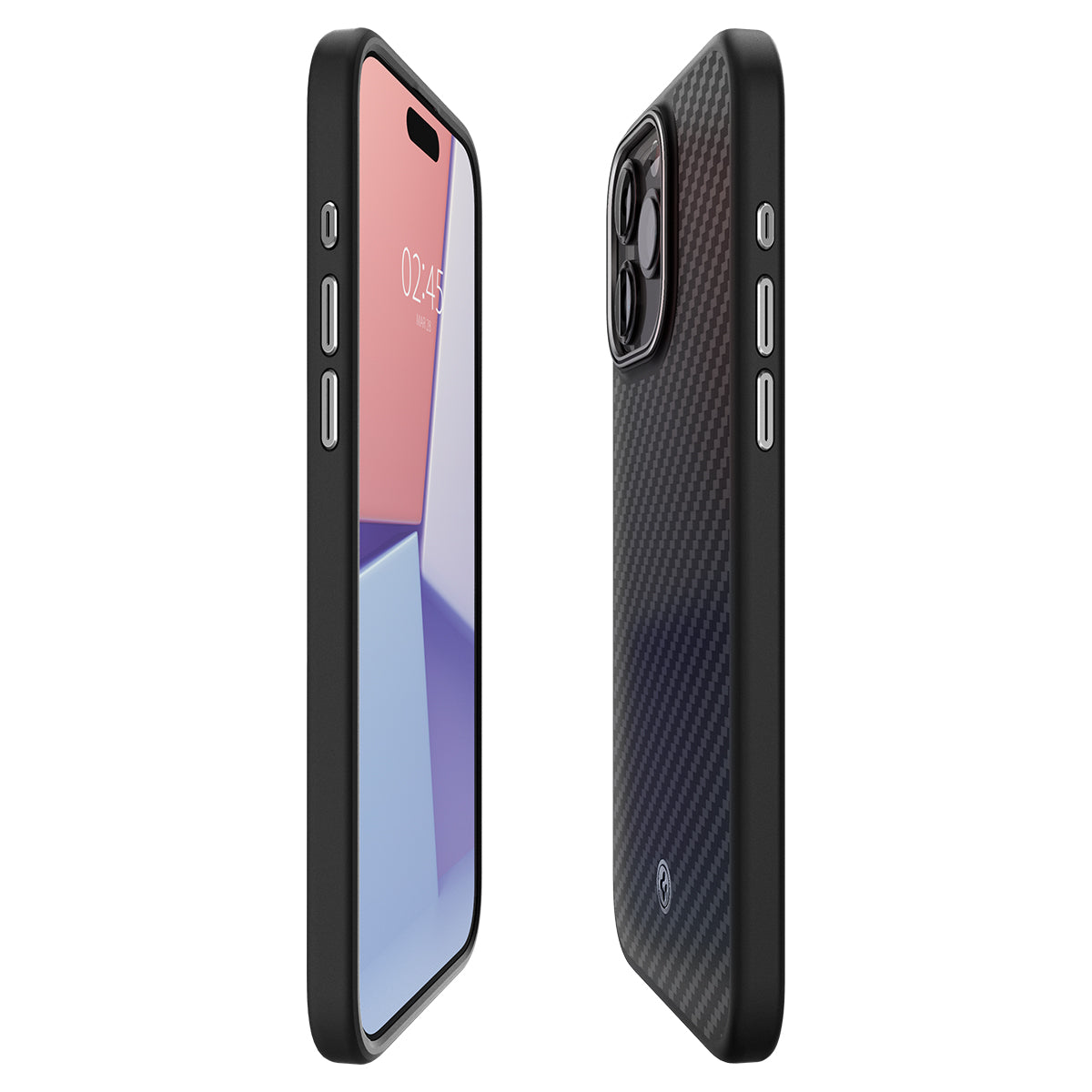 Spigen Enzo Aramid, matte black - iPhone 15 Pro