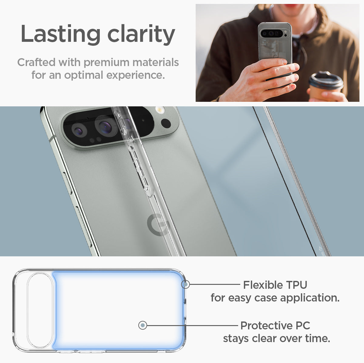 Spigen Ultra Hybrid, crystal clear - Google Pixel 9 Pro XL