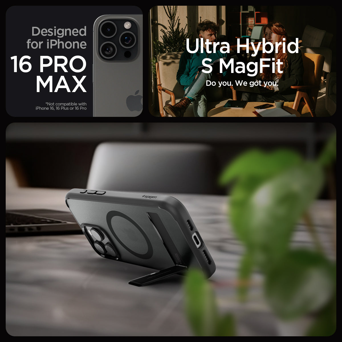 Spigen Ultra Hybrid S MagSafe, frost black - iPhone 16 Pro Max