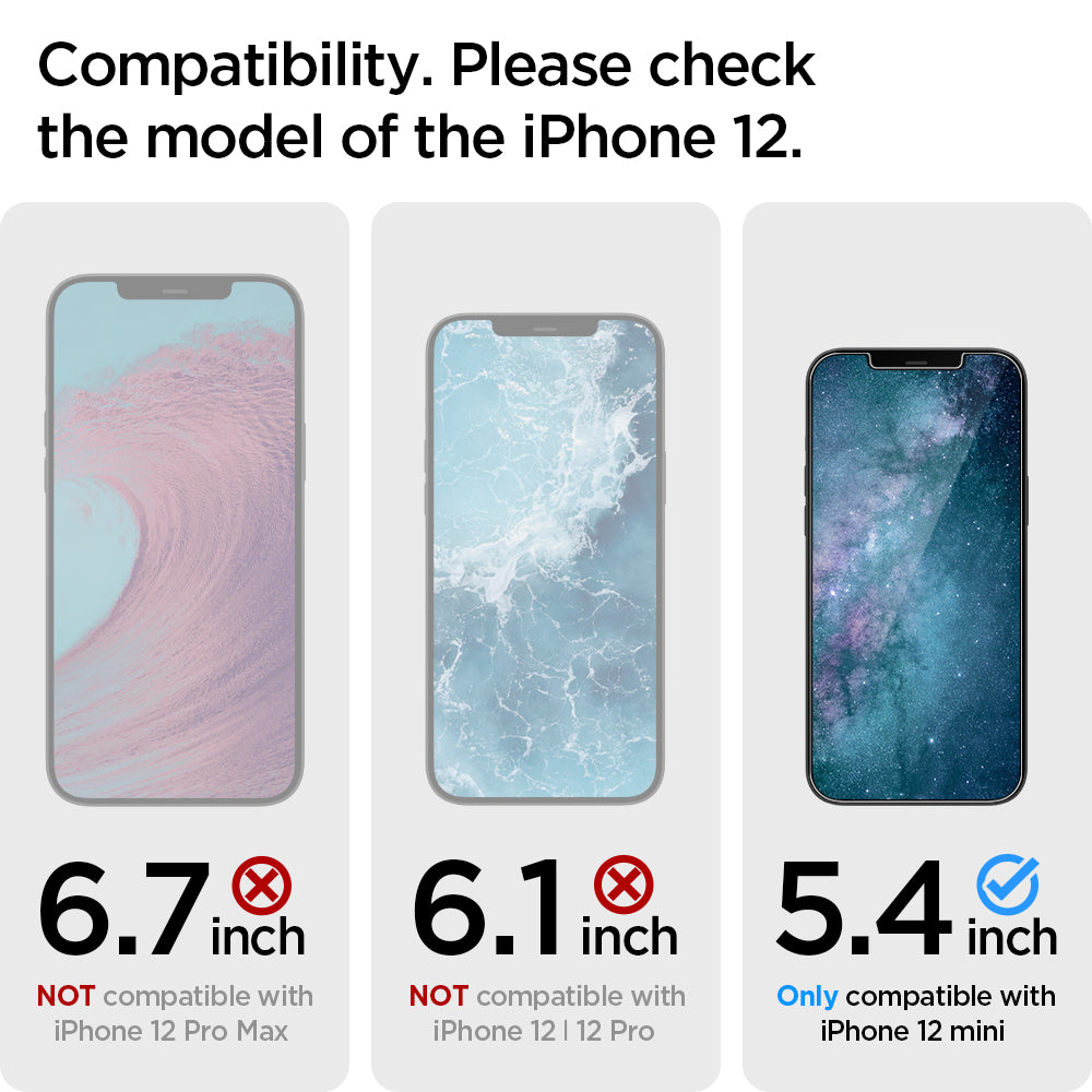 Spigen Glas tR EZ Fit, 2 Pack - iPhone 12 mini