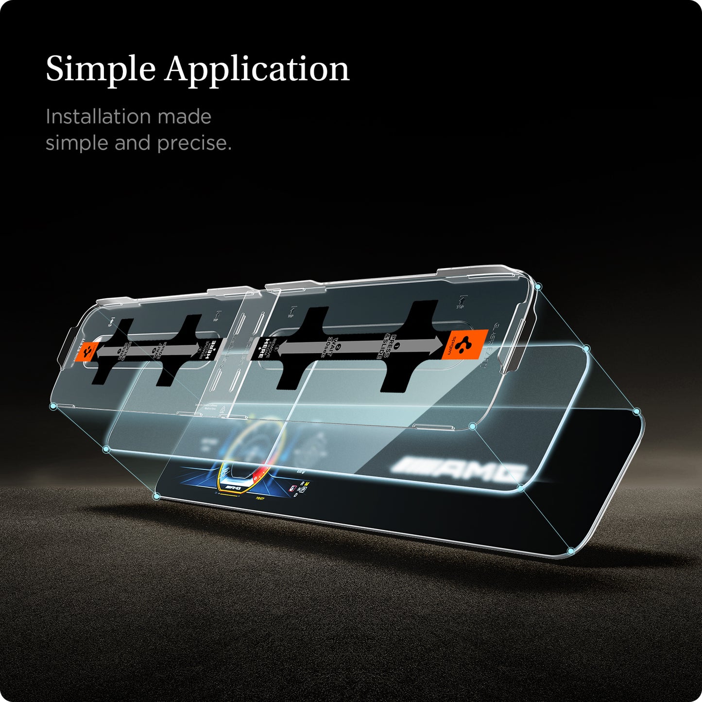 Spigen Mercedes Benz Glass tR EZ Fit Anti Glare Screen Protector 2 Pack - E-Class 2021/2020