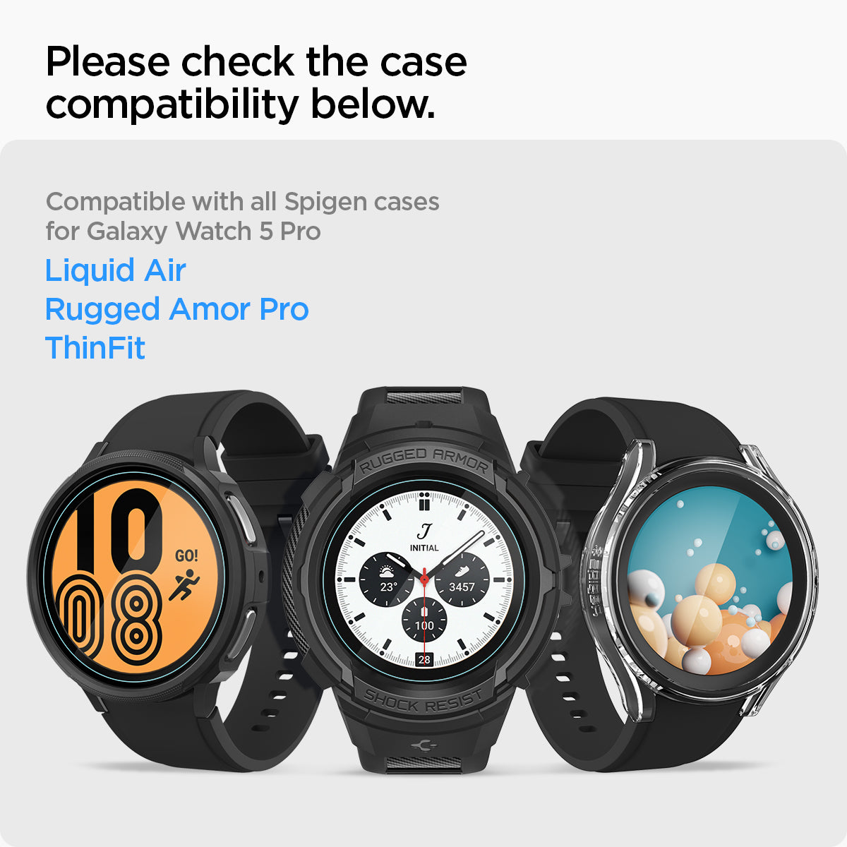 Spigen Glass EZ Fit 2 Pack - Samsung Galaxy Watch5 Pro 45mm