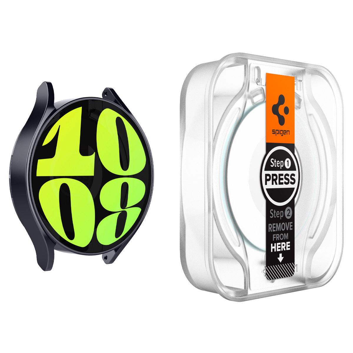 Spigen Glass tR EZ Fit 2 Pack - Samsung Galaxy Watch6 44mm
