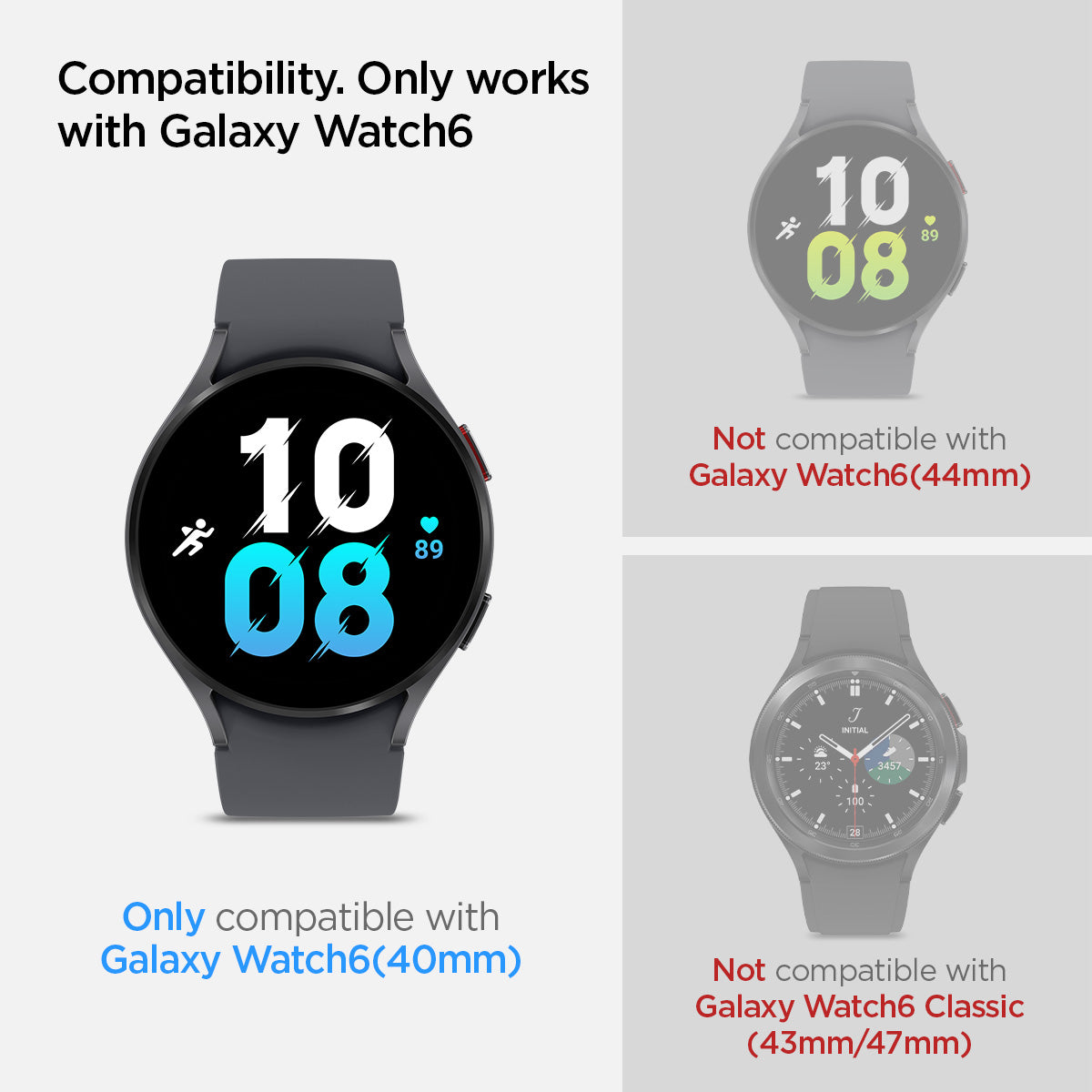 Spigen Glass tR EZ Fit 2 Pack - Samsung Galaxy Watch6 40mm