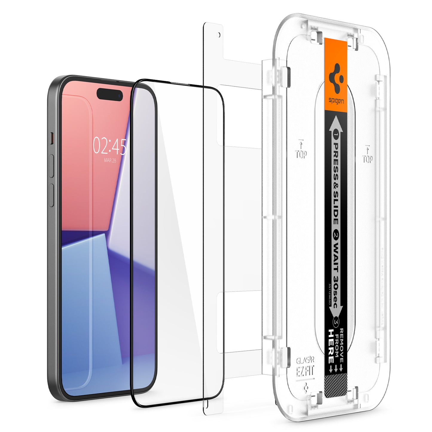 Spigen Glass tR EZ Fit 2 Pack, FC Black - iPhone 15