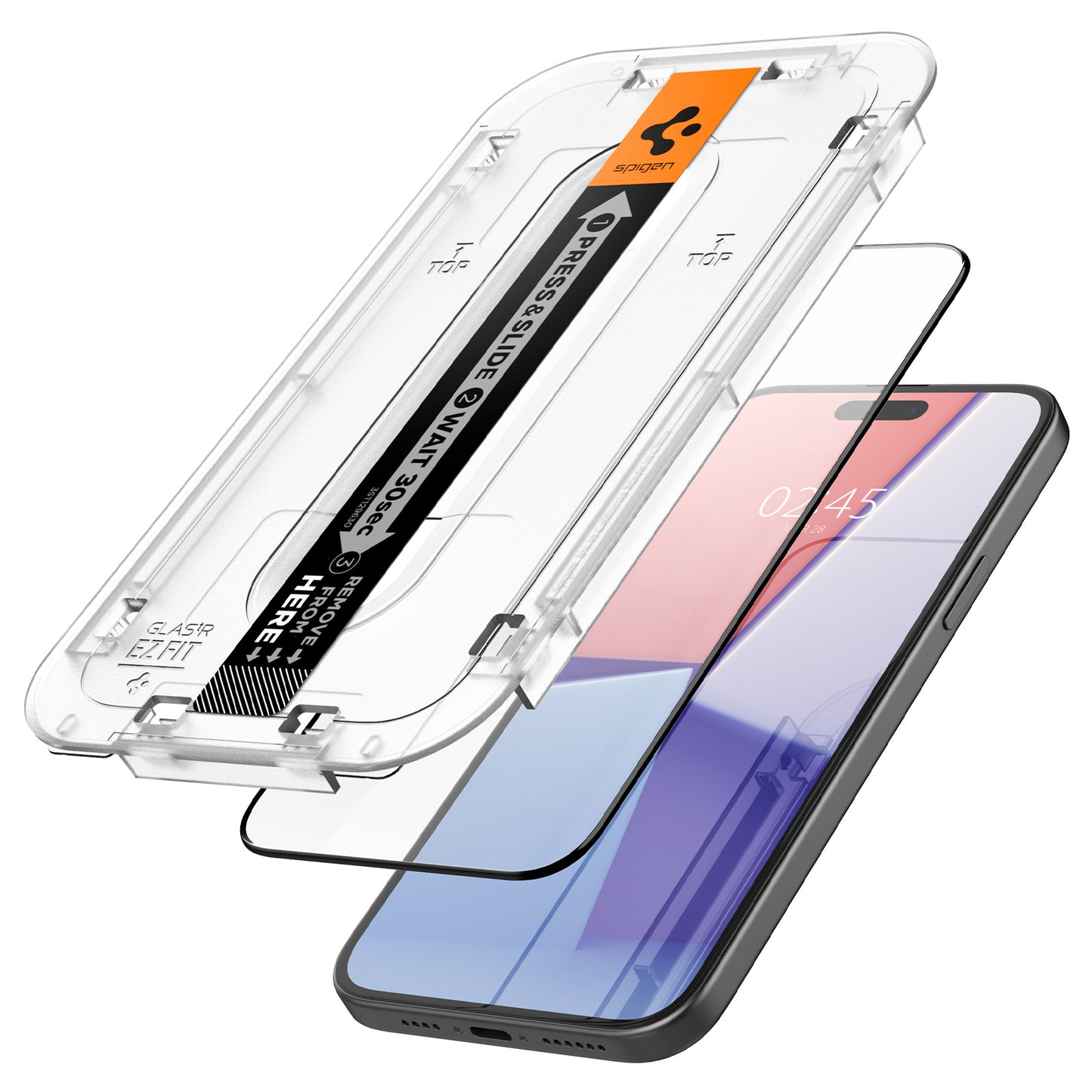 Spigen Glass tR EZ Fit 2 Pack, FC Black - iPhone 15