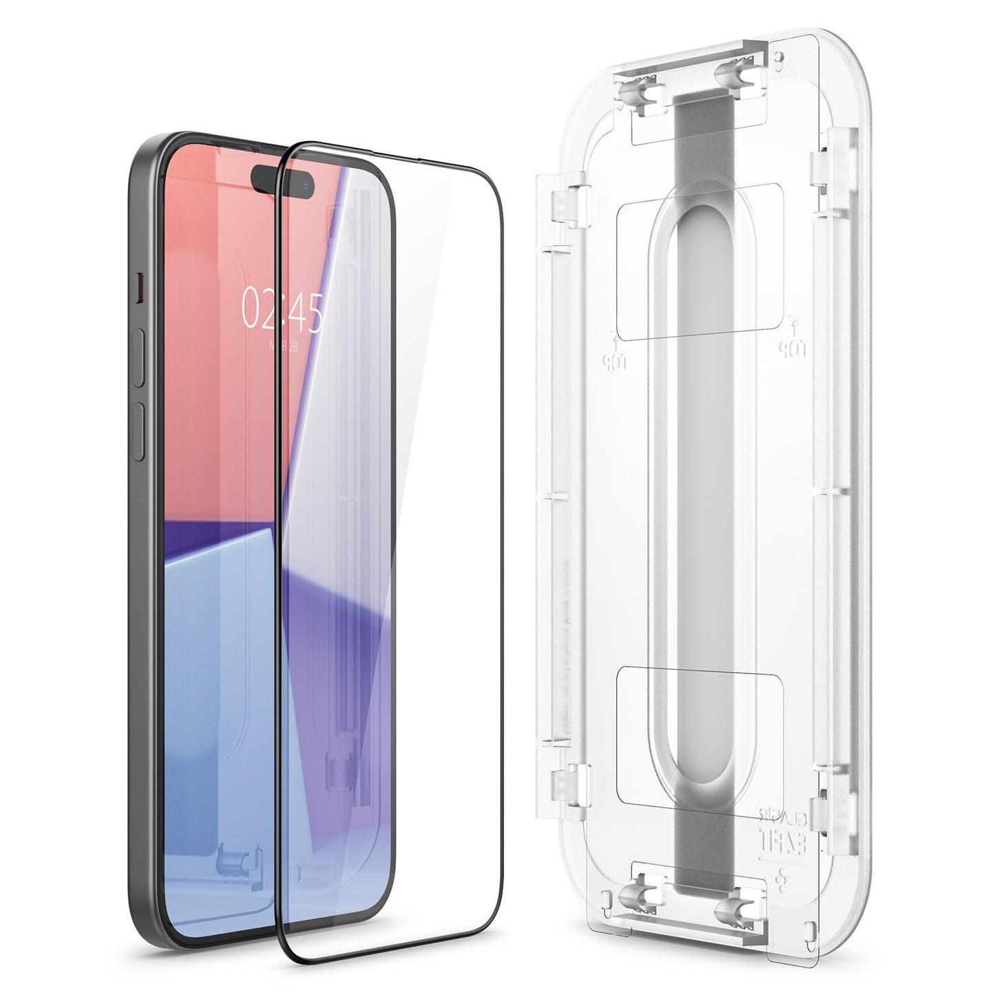 Spigen Glass tR EZ Fit 2 Pack, FC Black - iPhone 15