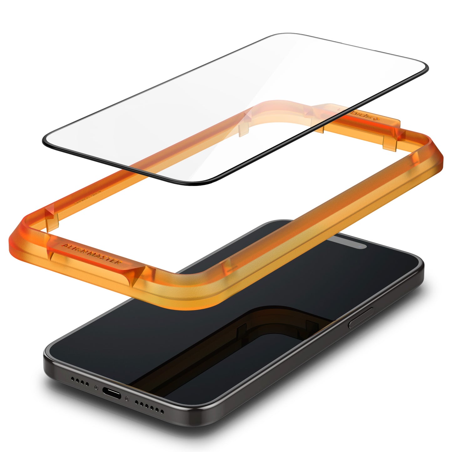 Spigen Glass tR AlignMaster 2 Pack, FC Black - iPhone 15