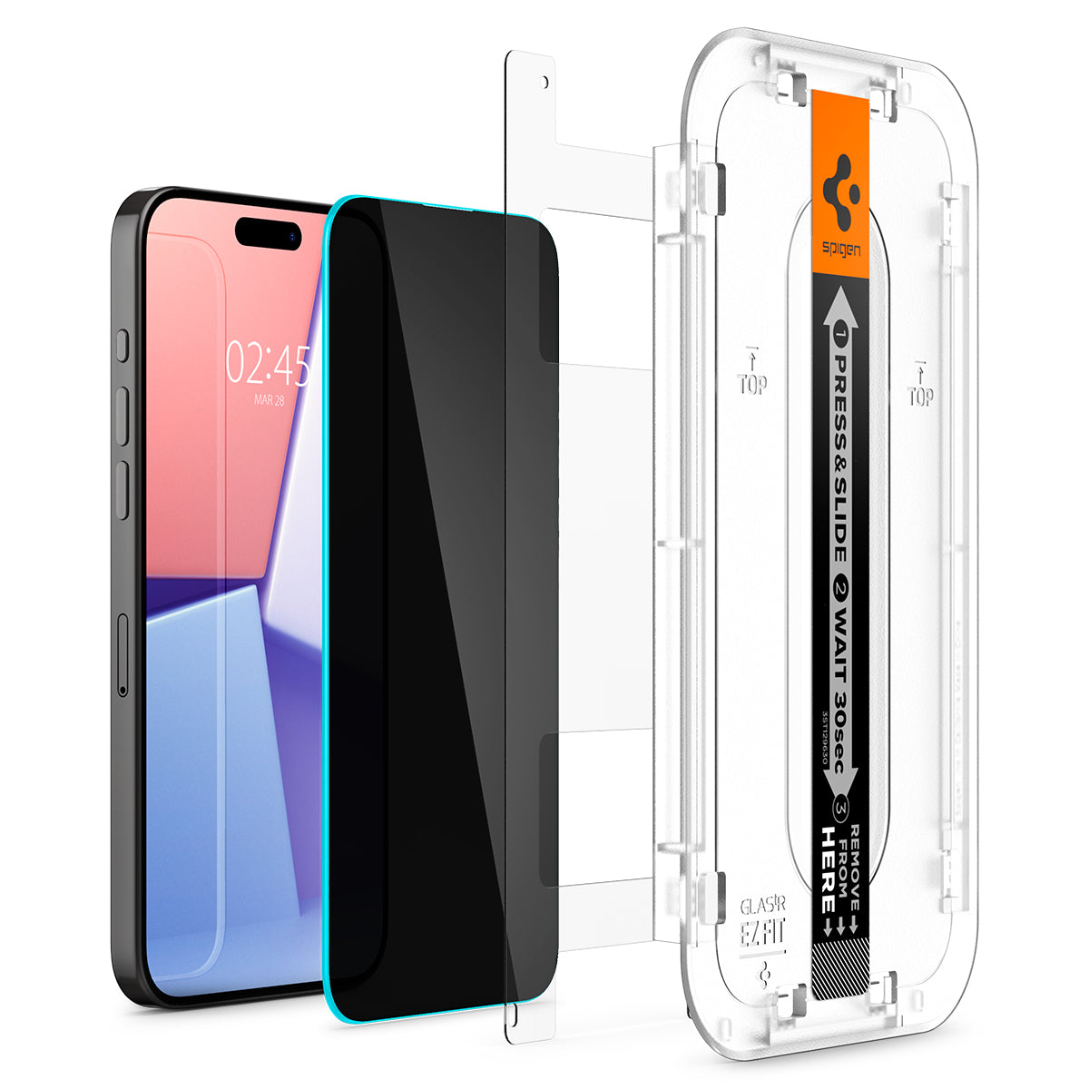 Spigen Glass tR EZ Fit HD Privacy 1 Pack - iPhone 15 Pro Max
