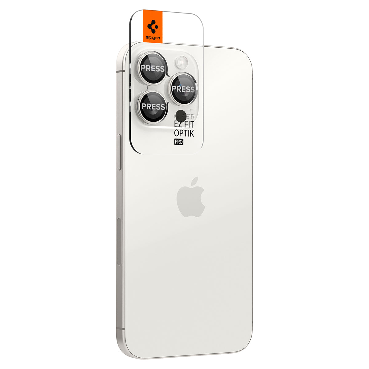 Spigen Glass tR EZ Fit Optik Pro 2 Pack, white titanium - iPhone 15 Pro/15 Pro Max
