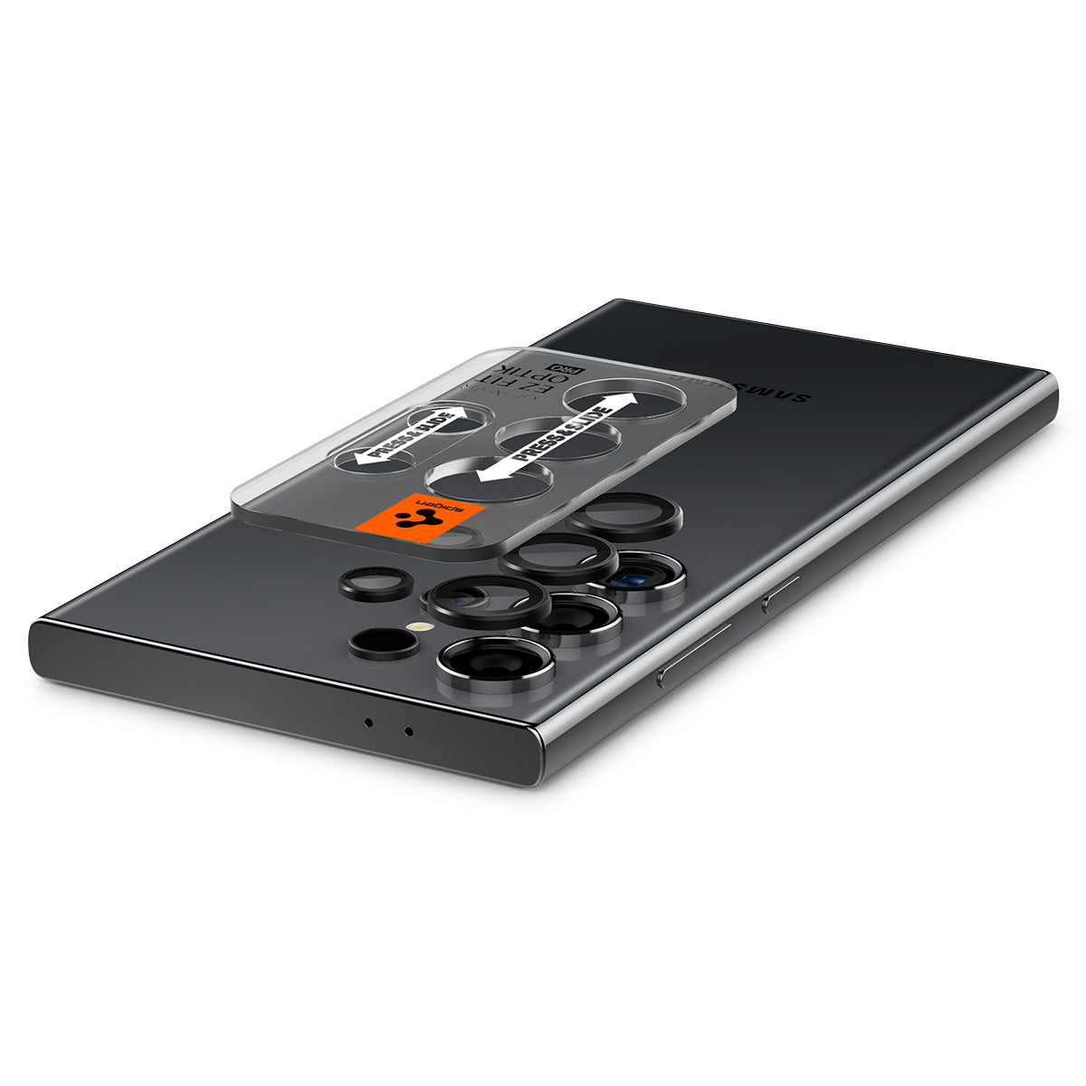 Spigen Glass tR EZ Fit Optik Pro 2 Pack, black - Samsung Galaxy S24 Ultra