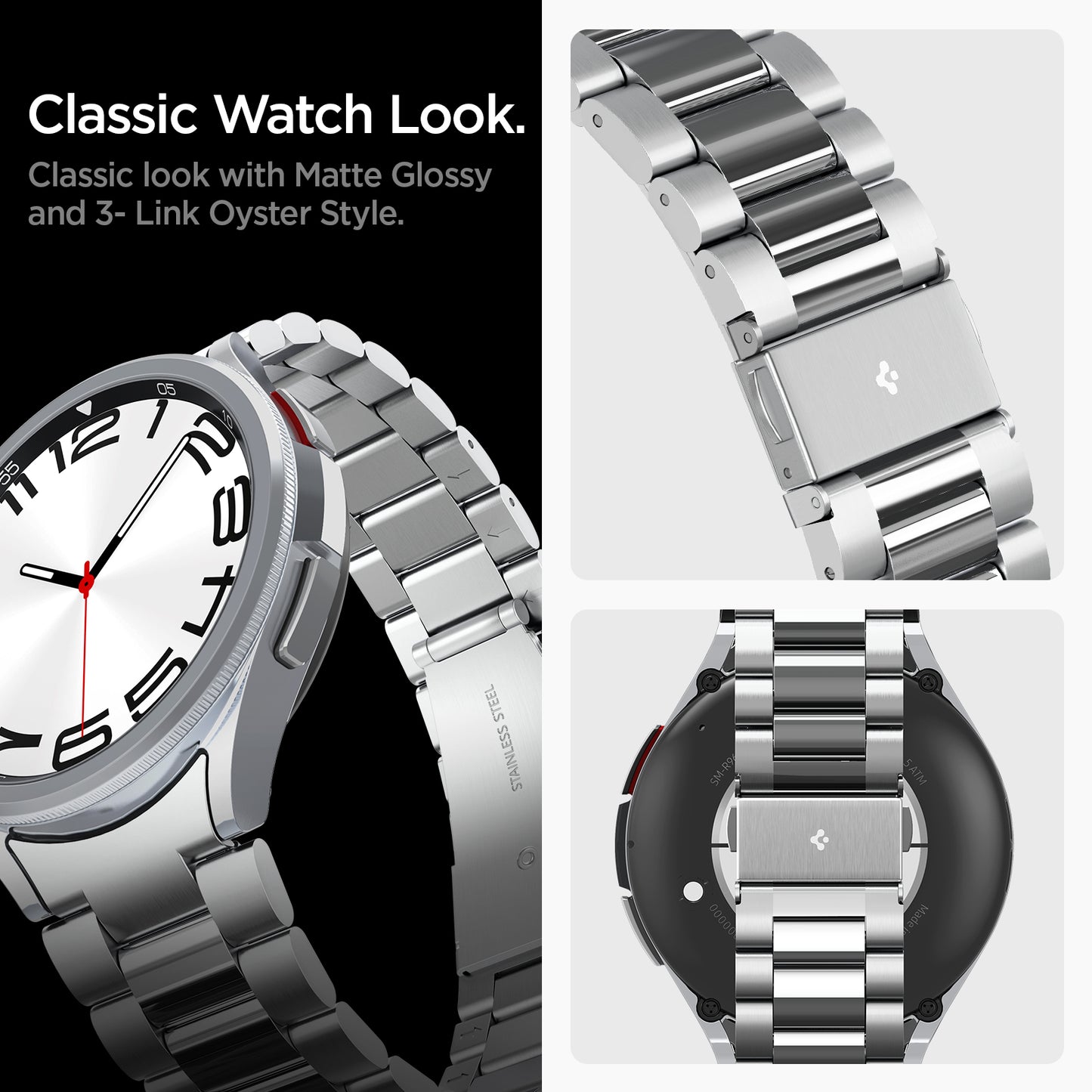 Spigen Modern Fit 316L Band, silver - Samsung Galaxy Watch6 Classic 47mm