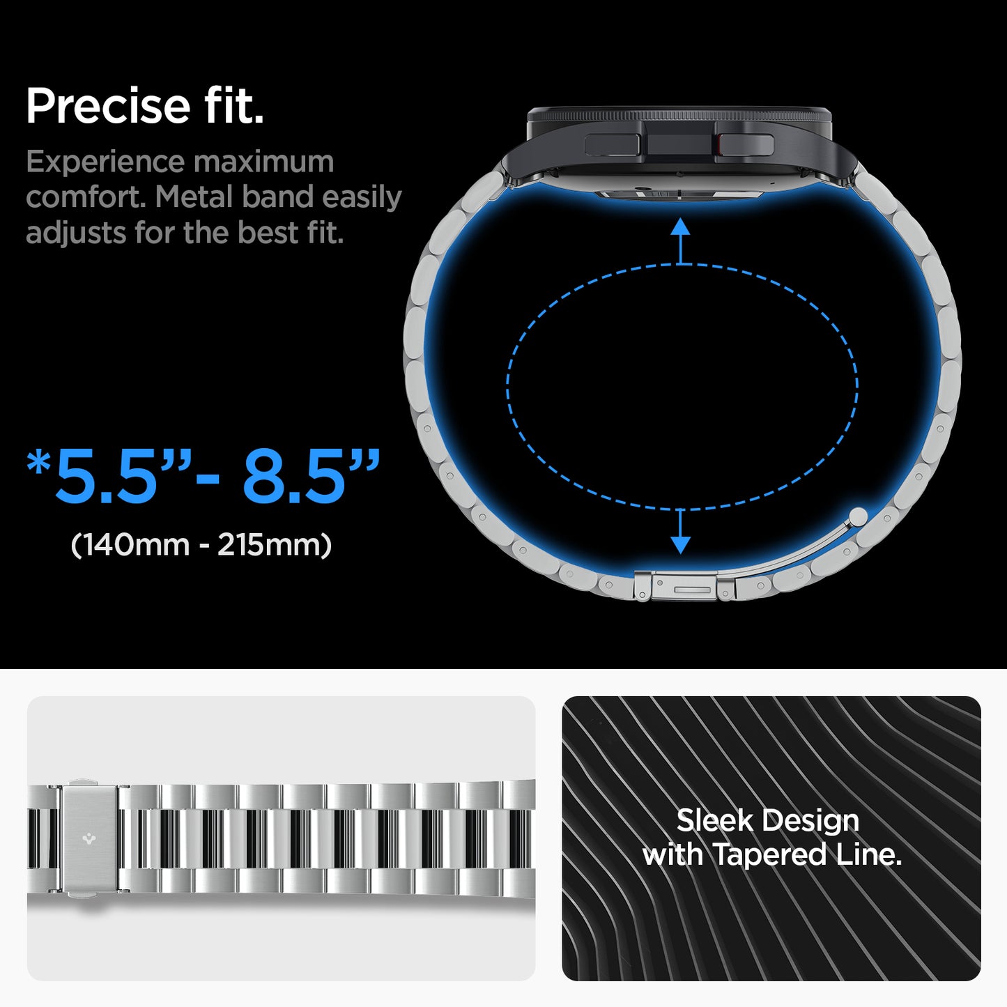 Spigen Modern Fit 316L Band, silver - Samsung Galaxy Watch6 Classic 47mm