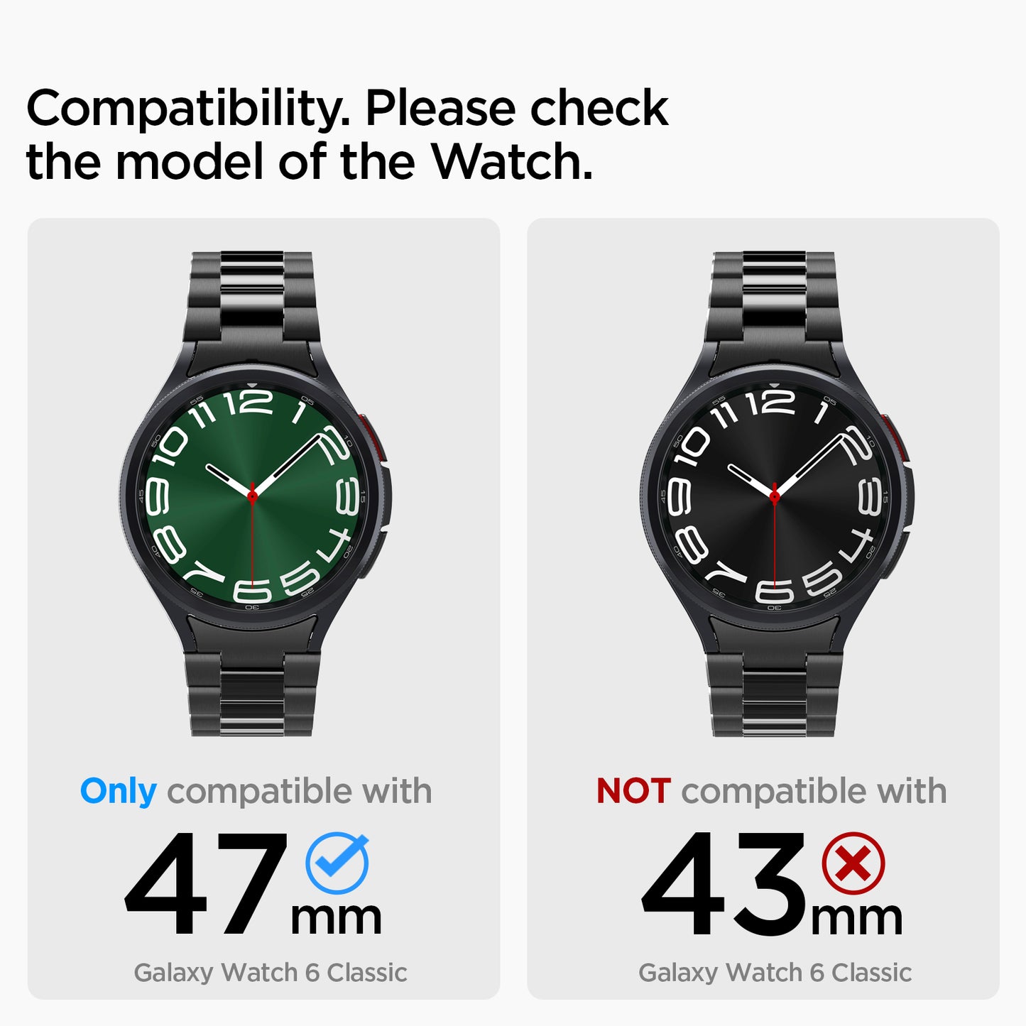 Spigen Modern Fit 316L Band, black - Samsung Galaxy Watch6 Classic 47mm
