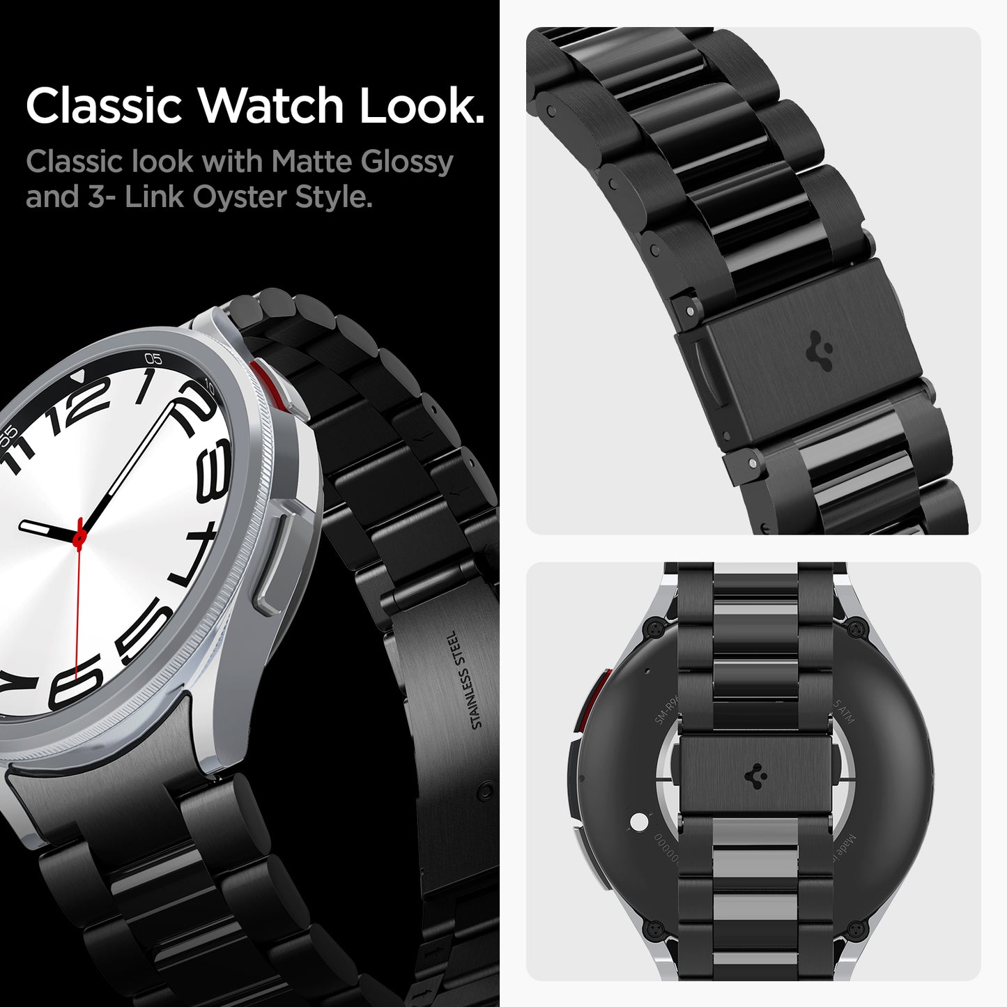 Spigen Modern Fit 316L Band, black - Samsung Galaxy Watch6 Classic 47mm