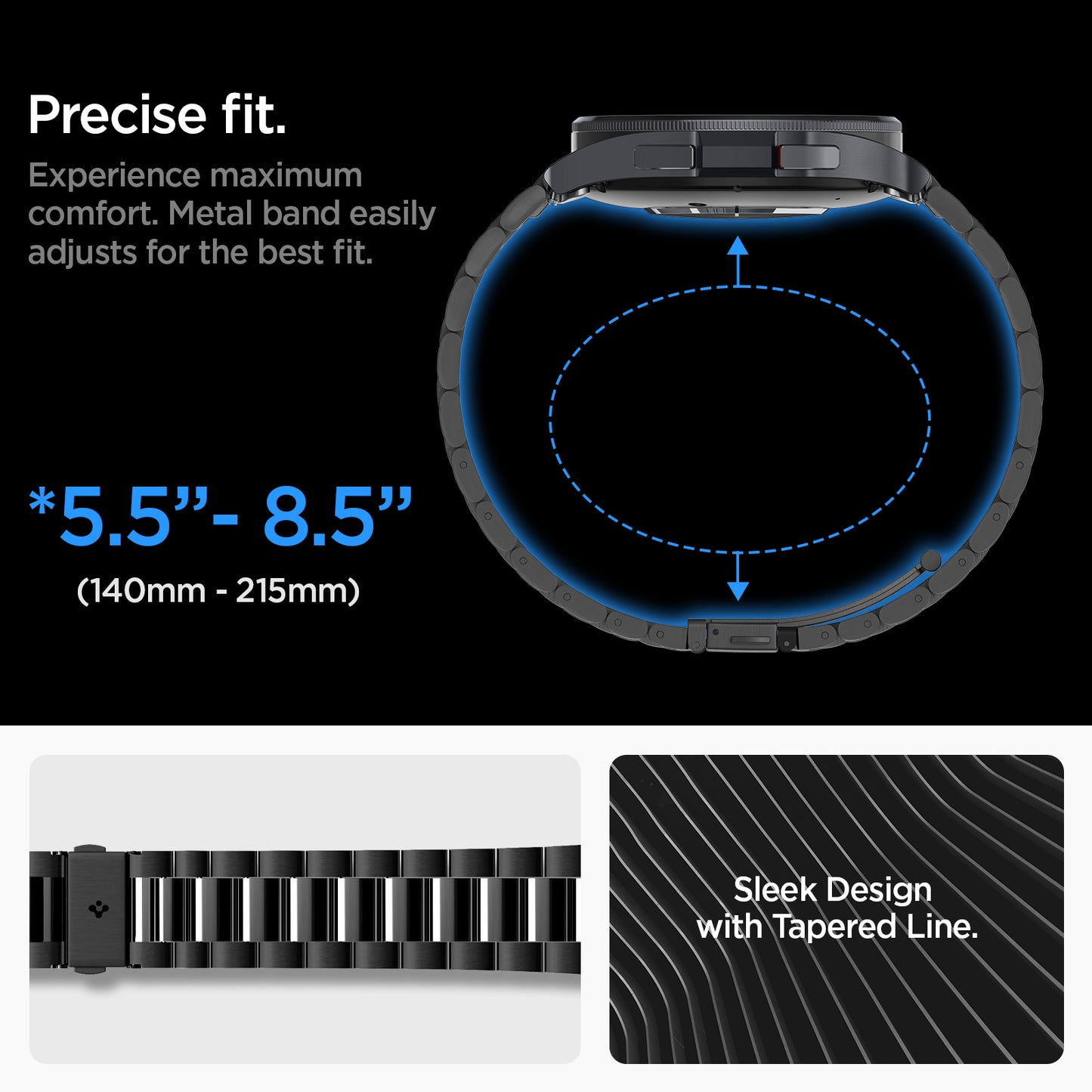 Spigen Modern Fit 316L Band, black - Samsung Galaxy Watch6 Classic 47mm