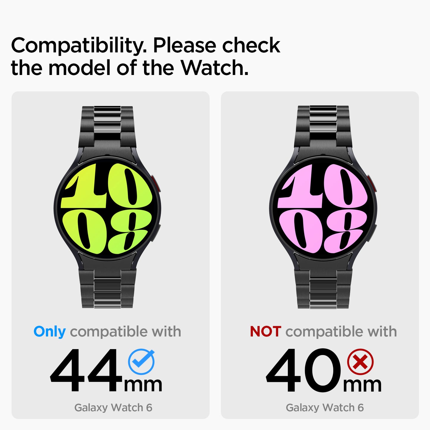 Spigen Modern Fit 316L Band, black - Samsung Galaxy Watch6 44m