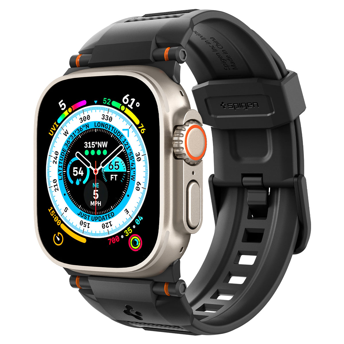 Spigen Rugged Ultra Band, matte black - Apple Watch 49mm/45mm/44mm/42mm