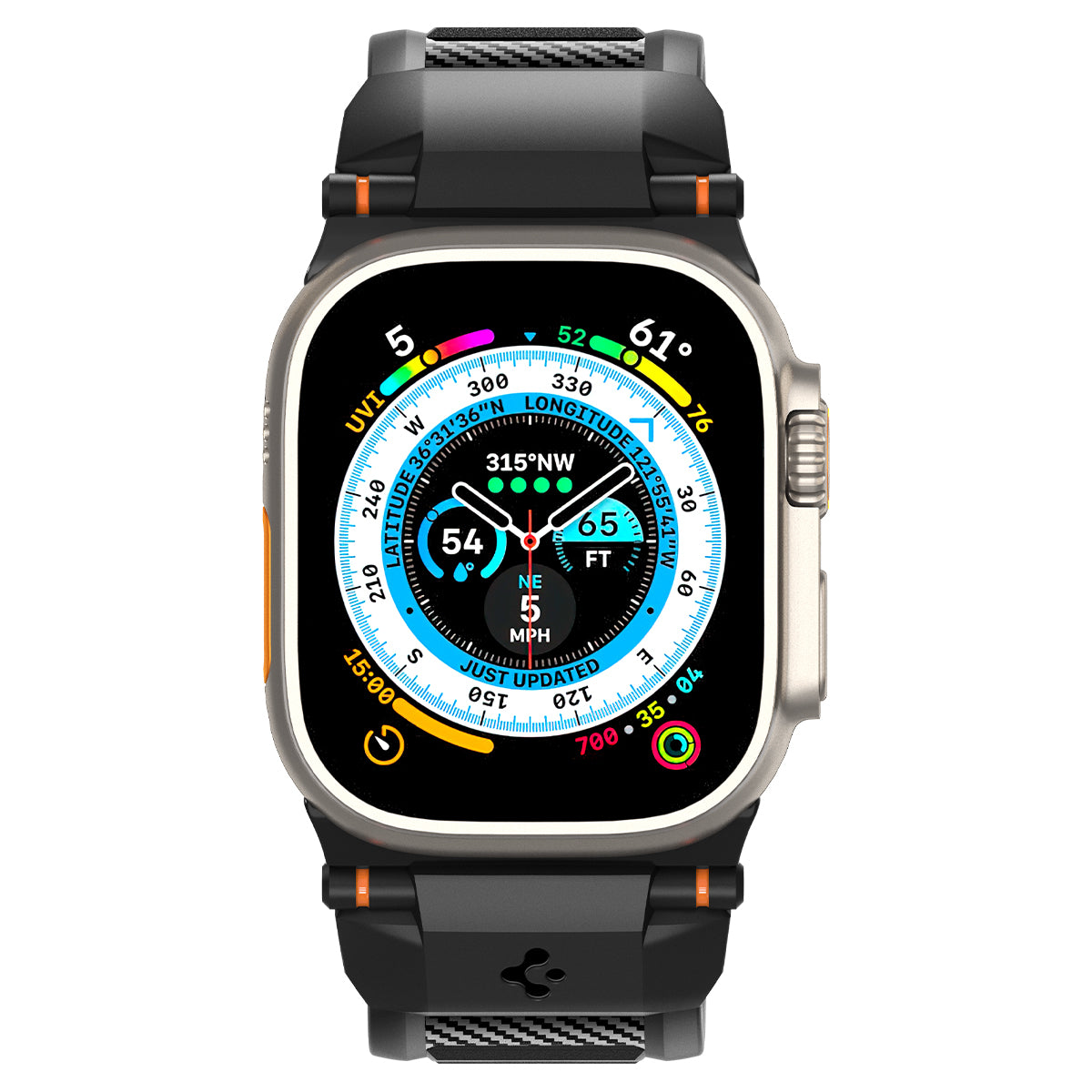Spigen Rugged Ultra Band, matte black - Apple Watch 49mm/45mm/44mm/42mm
