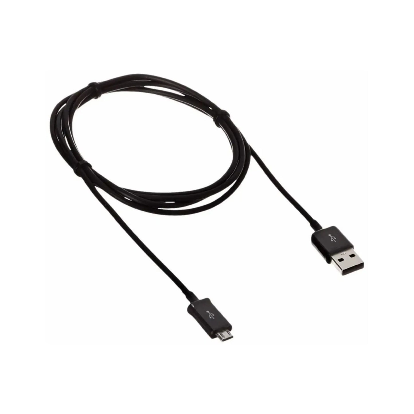 Das Bild zeigt das Samsung ECB‑DU4EBE Datenkabel (Micro‑USB) in Schwarz aus der Seitenansicht.