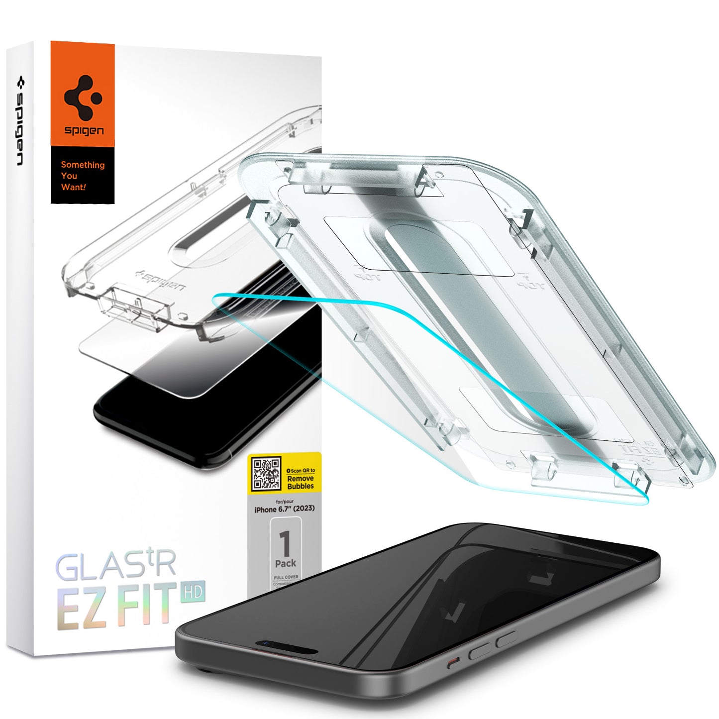 Spigen Glass tR EZ Fit HD 1 Pack, transparency - iPhone 15 Plus